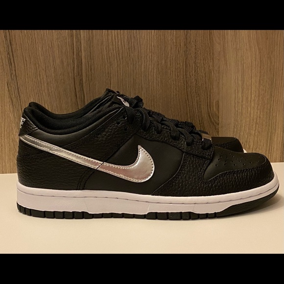 Nike Shoes - Nike Dunk Low GS x NBA Spurs DC9560-001 Black White Silver Chrome Grey Size 6.5Y